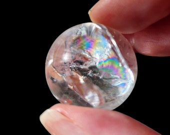 MINI Clear Quartz Rainbow Sphere 25mm 20mm