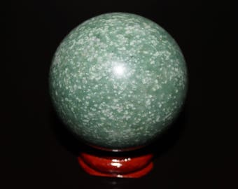 Green and White Jasper Sphere 49mm Round Gemstone