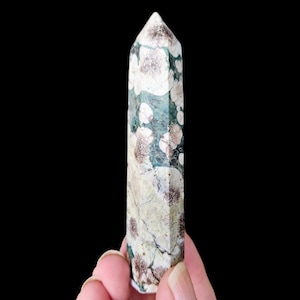 Green Flower Jasper Tower Small Unique Crystal Point