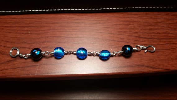 Blue and Black linked Bracelet