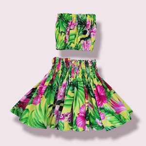 Faldas de hula para niñas, faldas hawaianas de hibisco pa'u, faldas para bebés pequeños, vestidos de falda hula pa'u para niñas de Moana, falda hawaiana pa'u para niñas pequeñas de Moana, hula para niños