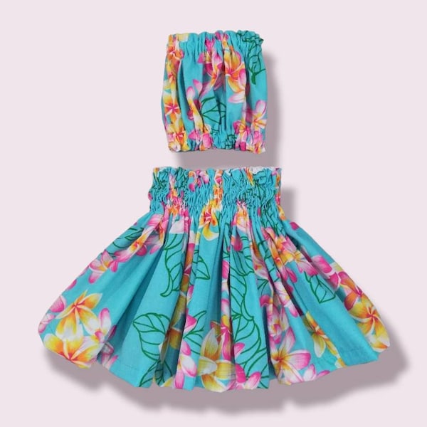 Girls hula Hawaiian outfits girls pa'u luau dresses skirt outfit toddler girls hula skirt Hawaiian kids pa'u hula tropical Hawaiian design