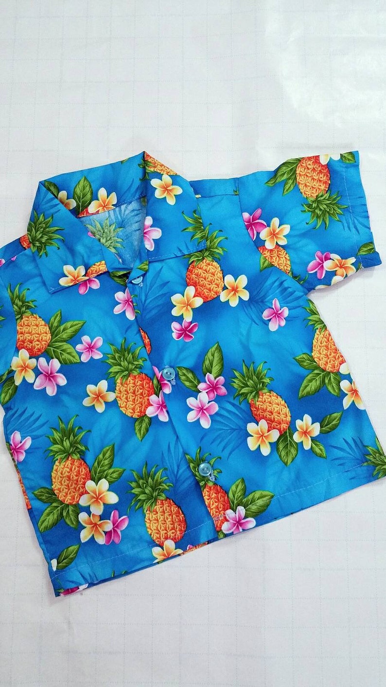 Blue kids Hawaiian shirt Hawaiian kids shirt baby boy Etsy