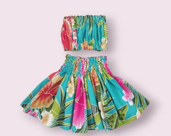 Hawaiian hula pa&#39;u skirts outfits girls hula dress outfits toddler girls baby outfits baby girls pa&#39;u hula skirts outfits Hawaiian Tropical