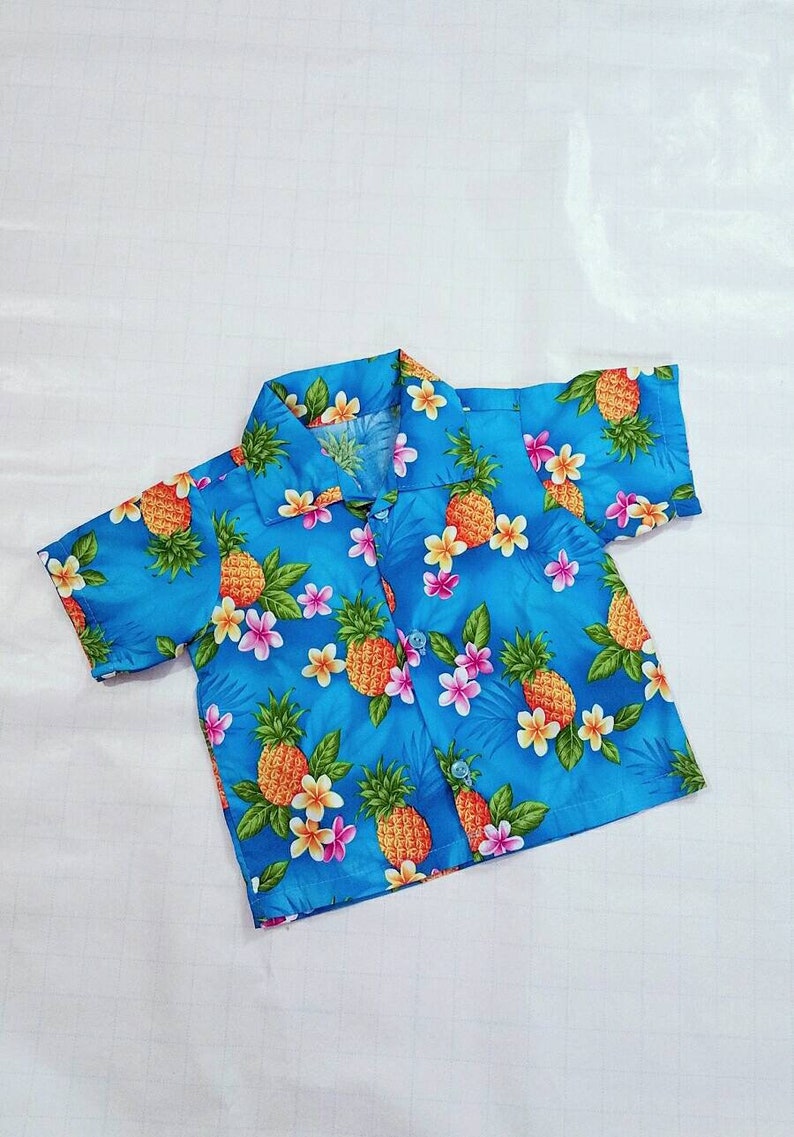 Blue kids Hawaiian shirt Hawaiian kids shirt baby boy Etsy