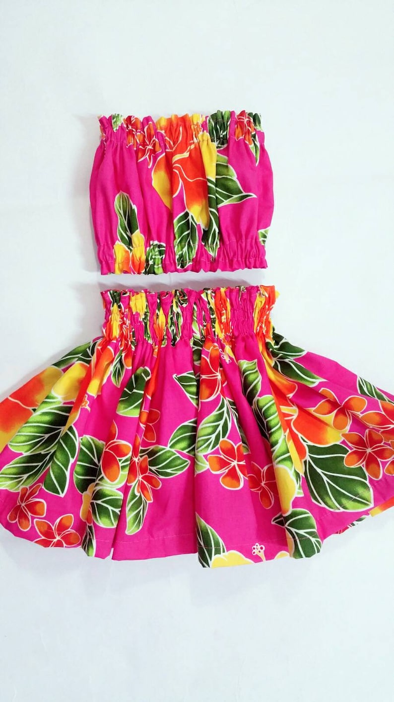 Pink Girls Hawaiian hula skirt for baby 