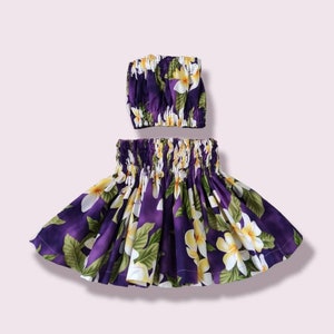 Hawaiian girls toddler hula pa&#39;u skirt birthday gift for her plumeria dress skirt for girls and toddler hula skirt pa&#39;u skirt baby dres