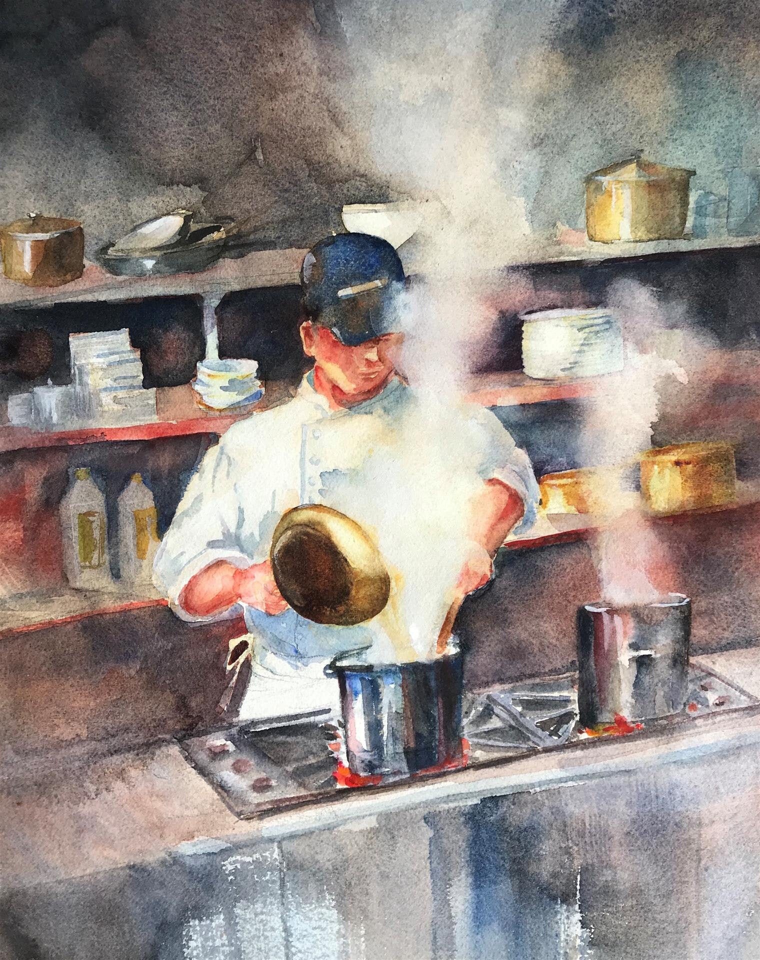 The Chef Original Painting by Maureen Brookfield Etsy