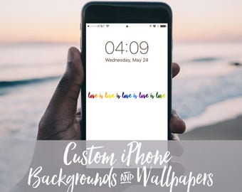 El amor es amor es amor Arco iris Mínimo ORGULLO LGBT Rainbow Bandera Gay Lesbiana Bi Trans Celebrar iPhone Teléfono móvil Fondo y fondo de pantalla