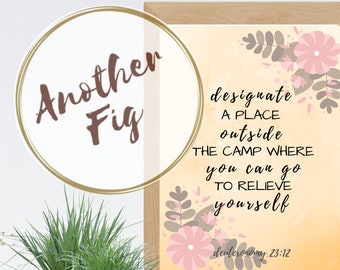 Deuteronomy 23:12 Bible Verse Printable Wall Hangings Poster Bathroom Art Digital Download Home Decor Prints Inspirational Quotes