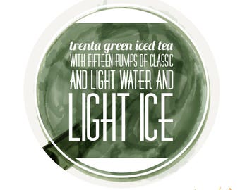 Starbucks Trenta Green Iced Tea in Cold Cup Illustration Drawing iPhone Background and Wallpaper