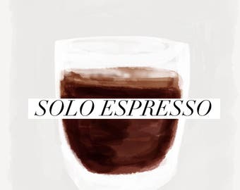 Solo Espresso Drawing Demitasse Doppio Illustration
