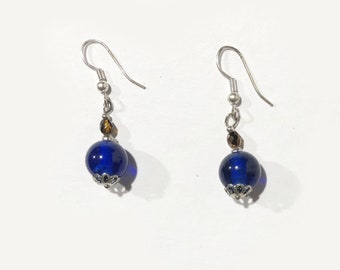 One-of-a-Kind Small Cobalt Blue Earrings