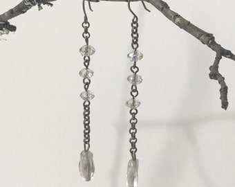 Sparkly Waterfall Long Dangle Earrings