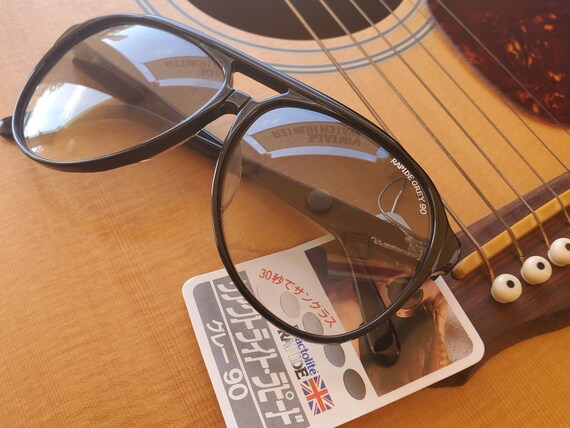 Vintage 80s Reactolite Black Transitional Aviator