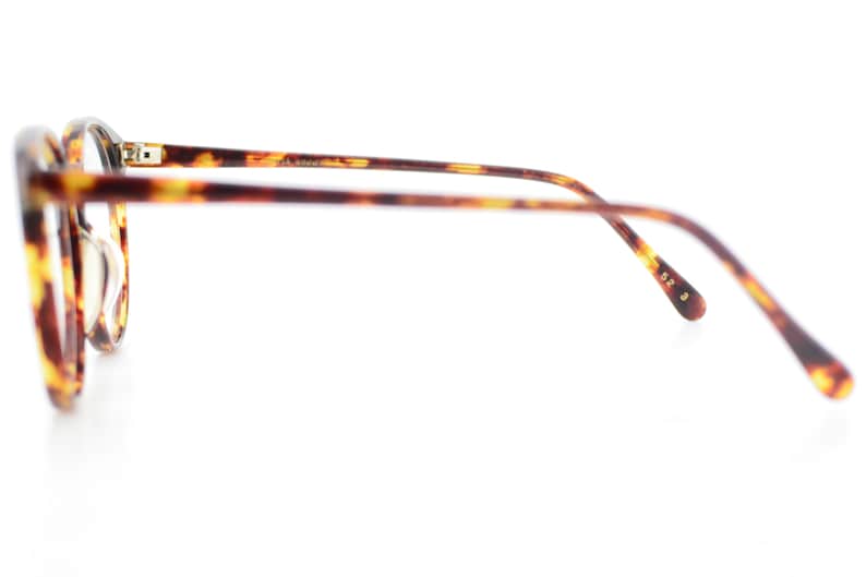 Vintage 1990s March Tortoiseshell Round Glasses Frames Made in Japan NEW 52-16