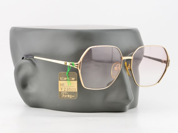 80s Paco Rabanne Eyewear Gold Oversized Brown grad