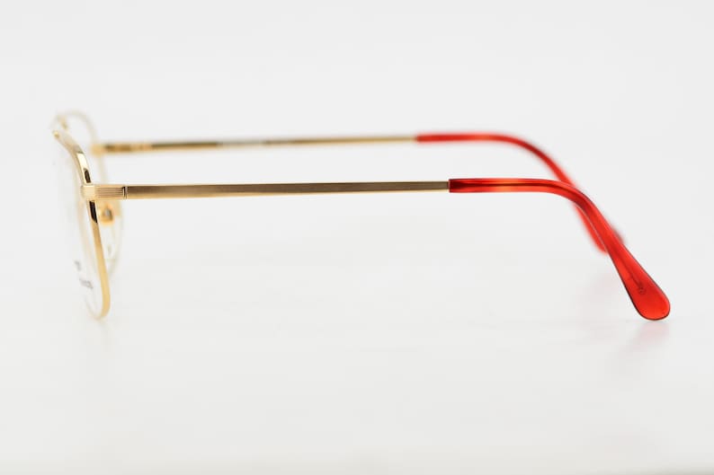 Vintage 90s Technos Gold Aviator Titanium Glasses Frames Made in Japan NEW 56-15