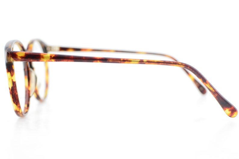 Vintage 1990s March Tortoiseshell Round Glasses Frames Made in Japan NEW 52-16