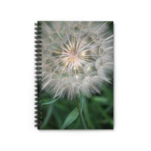 Quaderno a spirale con motivo a tarassaco, diario naturalistico, regalo per scrittori, appassionati di arte e poesia, cancelleria ecologica, regalo di laurea