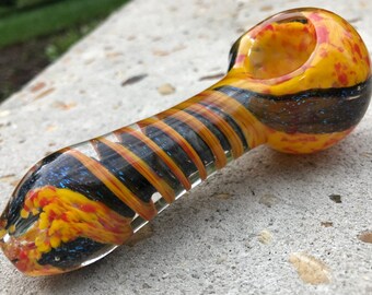 Dichroic Glass Pipe / Glass Smoking Pipe KS12 / Glass Pipes / Glass Art / Glass Smoking Bowl / Glass Spoon Pipe / Tobacco Pipe / Frit / 12