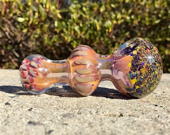 Coral Reef Heavy Glass Smoking Pipe - 4" Glass Art Spoon, Smoking Bowl Glass Pipe 30