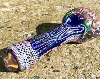 Glass Smoking Pipe / Heavy Glass Pipe KS45 / 5" Glass Pipes / Glass Art / Glass Bowl for Smoking / Glass Spoon Pipe KS45