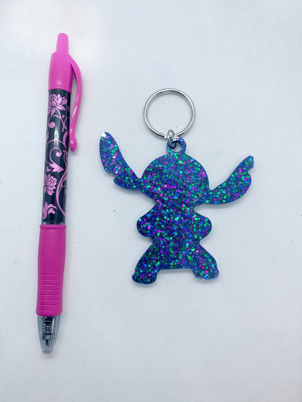 Resin Disney Inspired Stitch Keychain Etsy