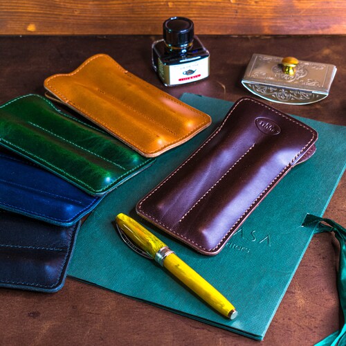 Personalized Leather Pen Case Fountain Pen Case Pen Sleeve Etsy