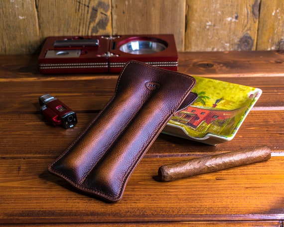 Nat Sherman cigar case, leather cigar case, designer cigar case, breast  pocket cigar case