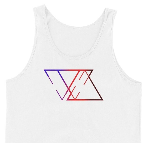 Polyamory tank top for polyamorous triad couples with triangle poly pride flag