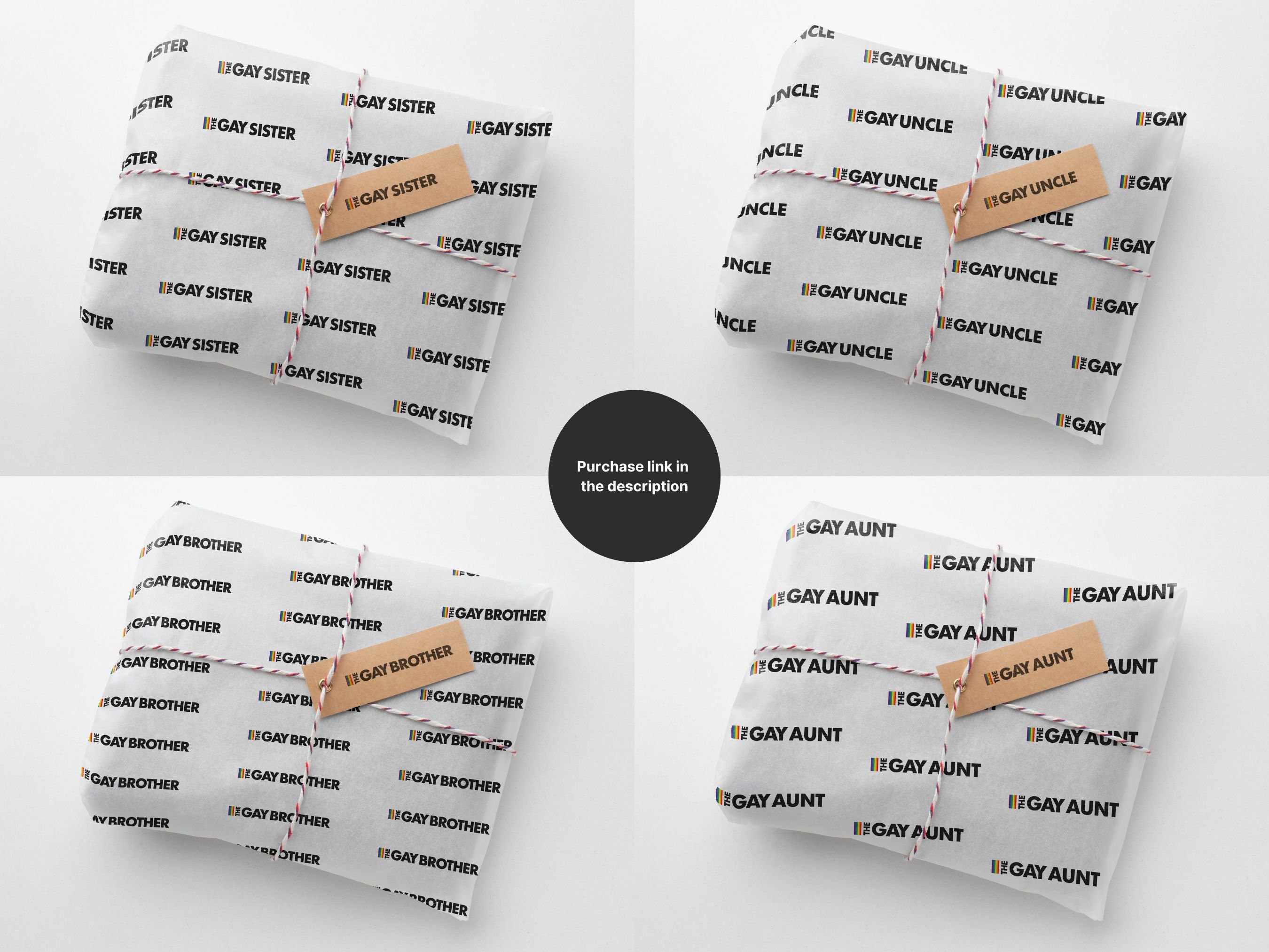 Gay Uncle Gift Wrapping Paper Roll Funny Christmas or Etsy