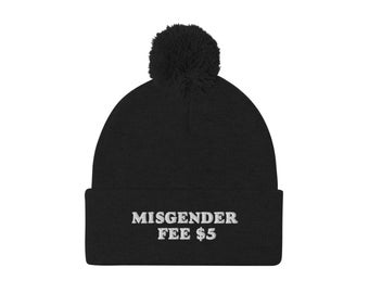 They Them Hat,pronouns hat,misgender fee beanie,non binary hat,genderfluid pronouns knitted winter hat