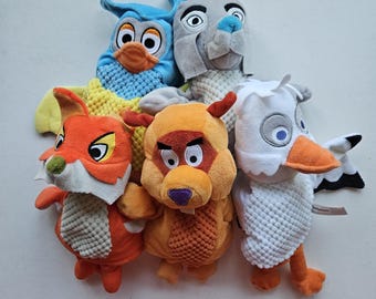 Fabeltjeskrant Complete Set 5 Handpoppen Uil Wolf Bever Ooievaar Vos Knuffels