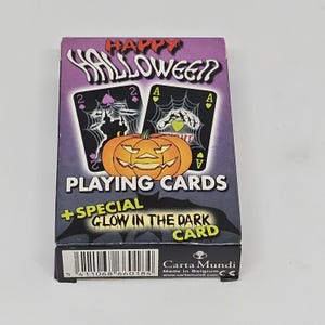 Happy Halloween Playing Cards Deck Vintage 80's With Special Glow In The Dark Card Sealed Made in Belgium Carta Mundi