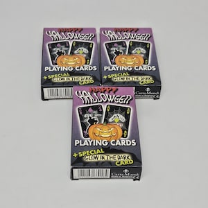 3 Decks Happy Halloween Playing Cards Vintage 80s With 1 Glow In The Dark Card Sealed Made in Belgium' Carta Mundi