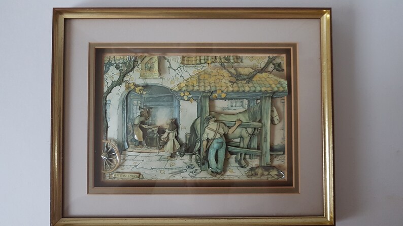 Anton Pieck 3D Blacksmith Farrier Vintage Framed Shadow Box | Etsy Anton Pieck 3D Blacksmith Farrier Vintage Framed Shadow Box | Etsy