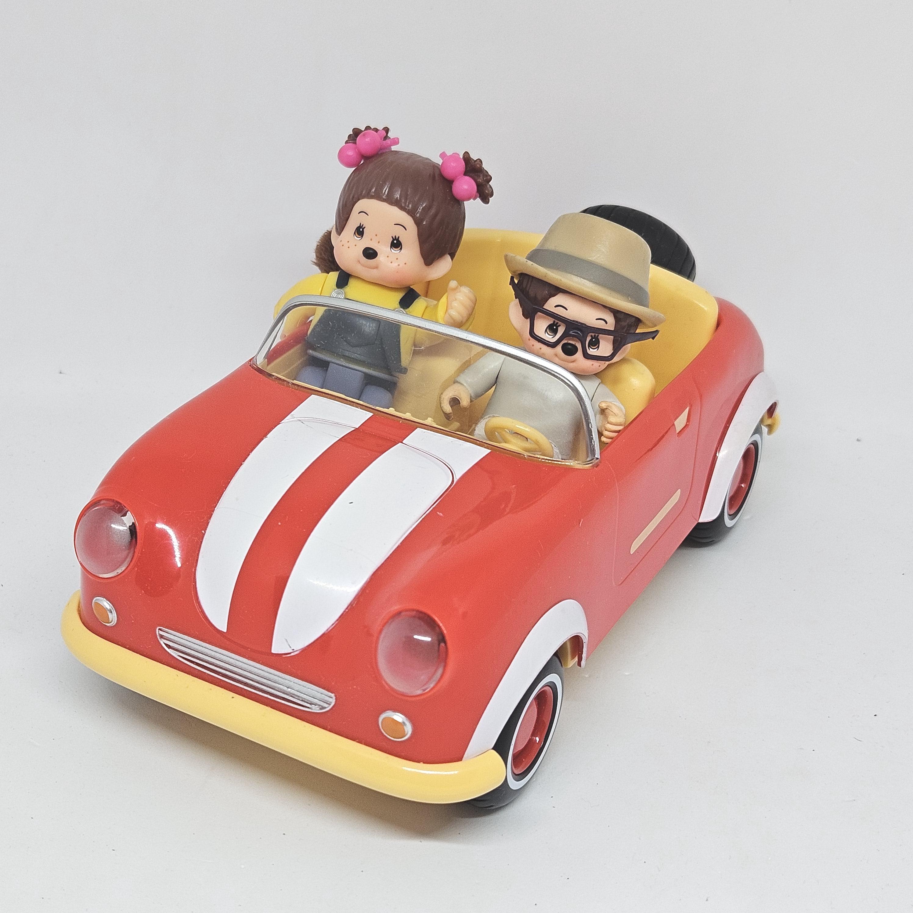 Monchhichi and Willow in Car Figurine Sekiguchi Rare Hard to Find