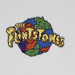 The Flintstones Cutout Embroidered Vintage Patch 1990's Cartoon Fred Flintstone Barney Rubble Wilma Betty Sew On - Iron On