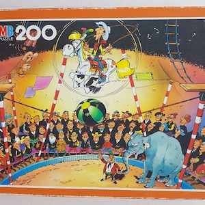Vintage Lucky Luke Western Circus Jigsaw Puzzle 200 Pieces Milton Bradley 1993