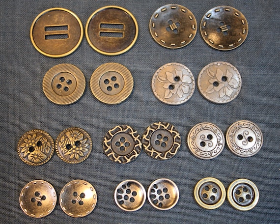 Vintage metal on sale buttons for sale
