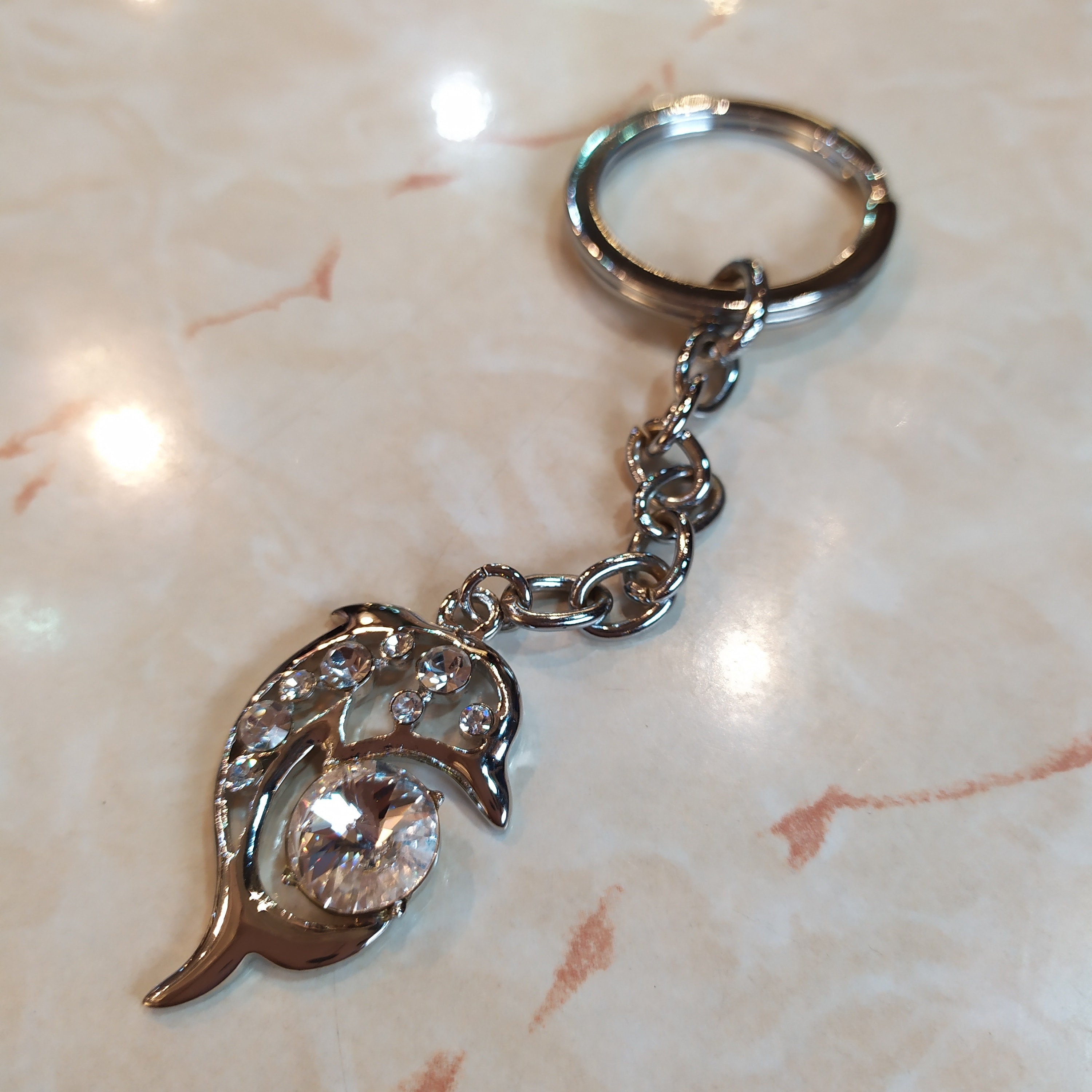 Shining Crystal Fish Charm Key Ring Key Chain, Vintage Love - Etsy