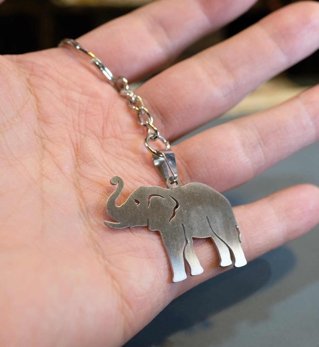 Elephant Key Ring Key Chain Stainless Steel Vintage Love Etsy