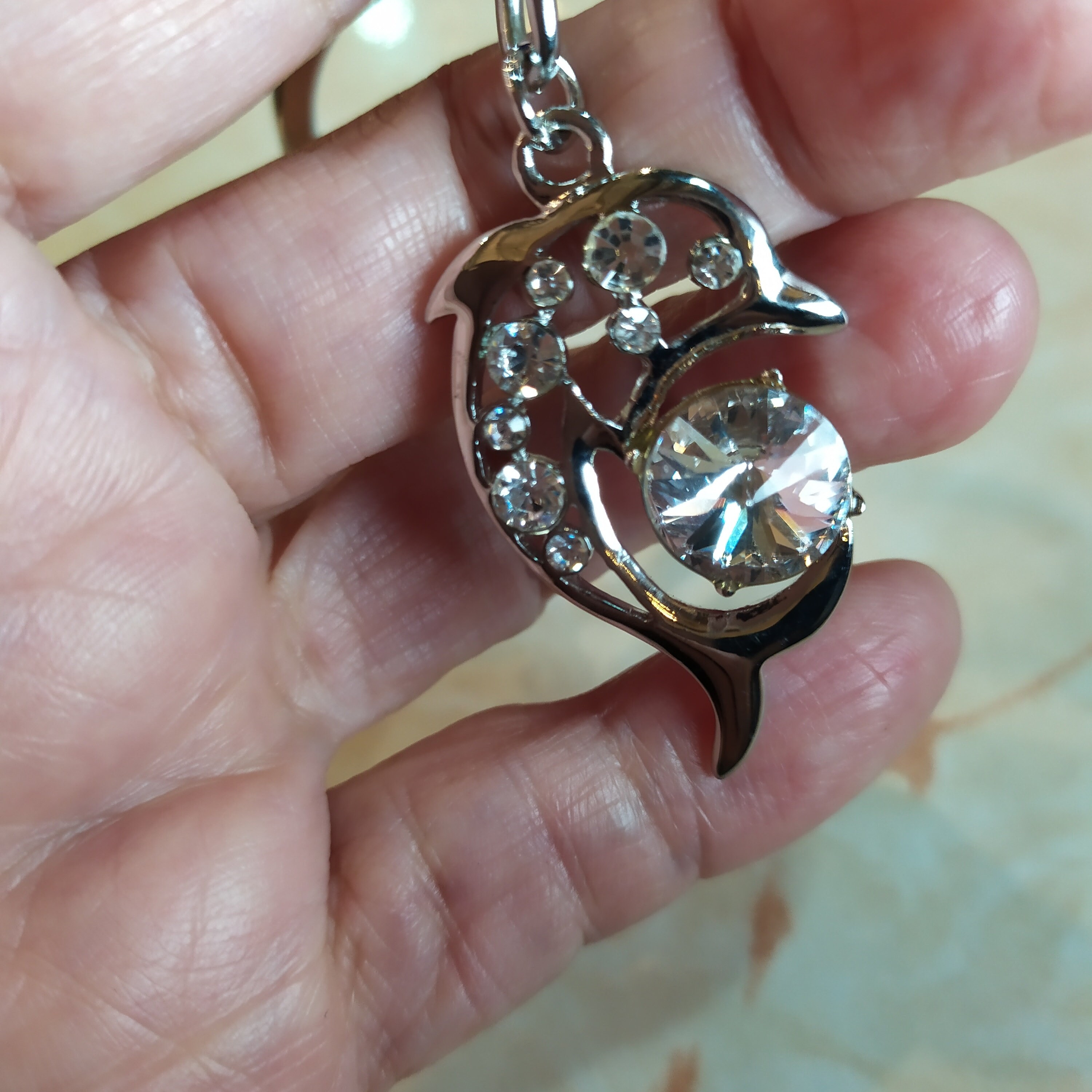 Shining Crystal Fish Charm Key Ring Key Chain, Vintage Love - Etsy