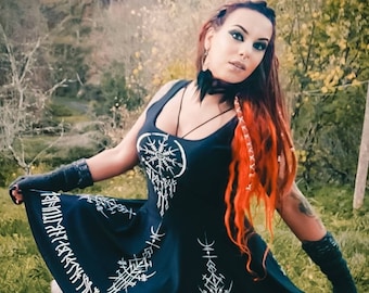 Norse dress, Viking dress, Norse Dreamcatcher Dress, Viking Amulet, Runes dress, Nordic Dress, Pagan clothing, Norse Wedding, Viking Wedding