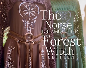 NEW! Norse Dress ONLY! Viking dress, Norse Dreamcatcher Forest Witch, Norse Witch, Runes dress, Norse Pagan, Norse Wedding, Modern Viking