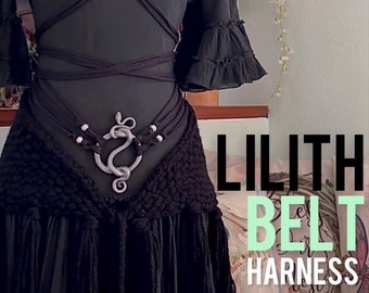 Lilith Serpent Belt Harness: Gothic Pagan Waist Chain