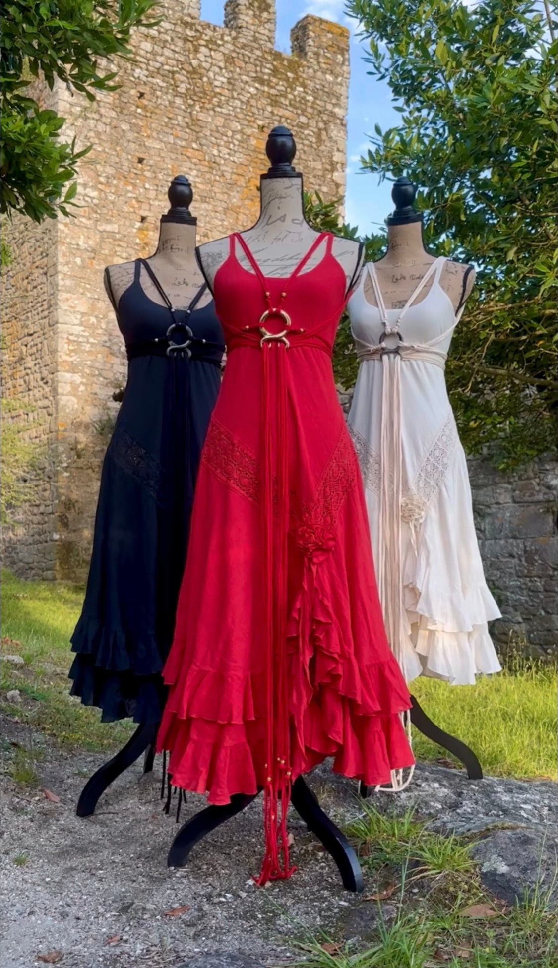 Handmade Cotton Flower Dress With Norse Amulet Harness Belt - Etsy