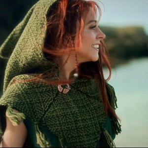 Hand woven Skjoldehamn Hood with Norse Witch Belt