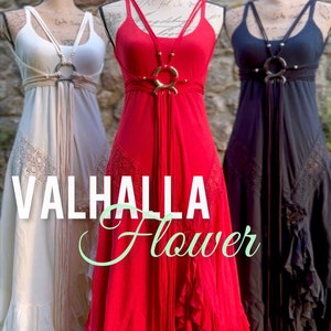 Valhalla Flower Dress, Norse dress, Viking dress,  Norse Wedding, Viking Wedding,Beach Wedding dress, Boho Wedding Dress